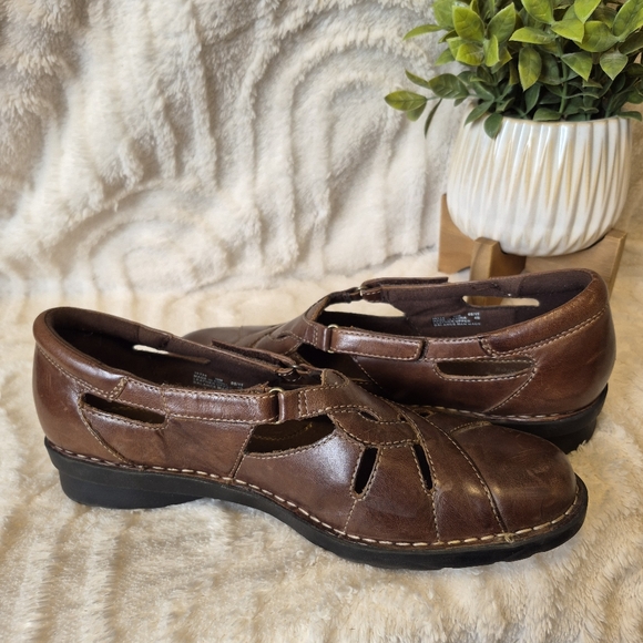Clarks Bendables Nikki Regatta Loafer Chocolate Brown Leather Comfort Shoe Sz 10 - Picture 11 of 14